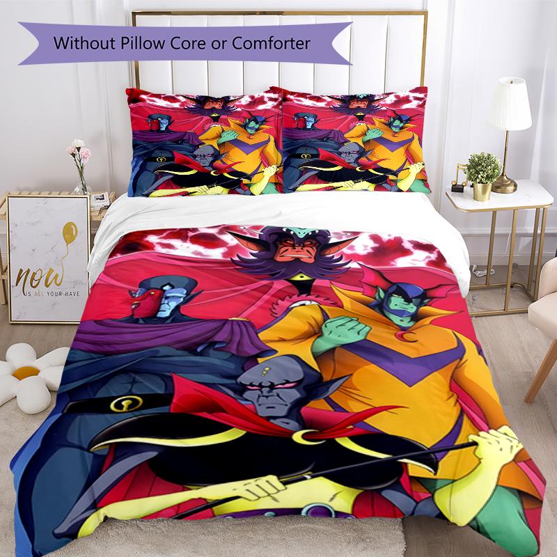 3pcs UFO Robot Grendizer3 Design Cover Set - HD Printed Bedding with 1 Cover and 2 Pillowcases - Perfect for Home and Dorm Decor
