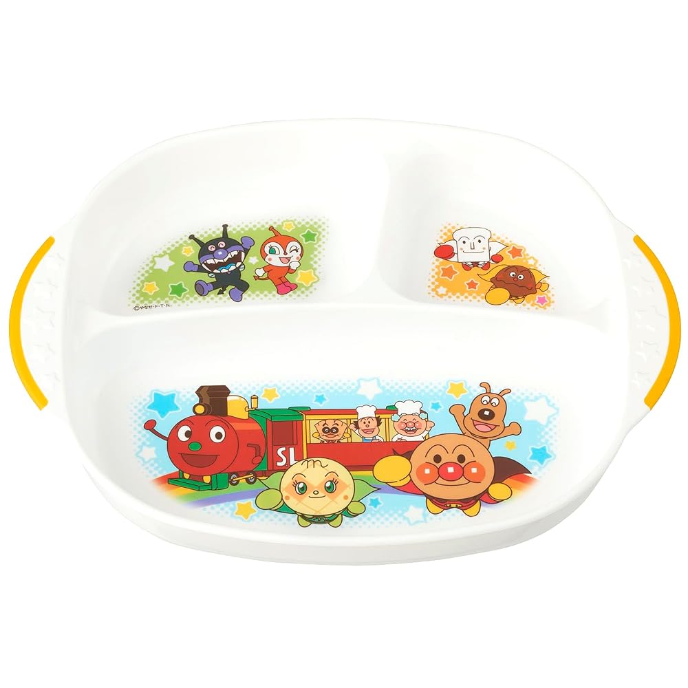 LEC Anpanman Lunch Plate 25×19.5×3.5cm Microwave & Dishwasher Safe with Non-Slip Base