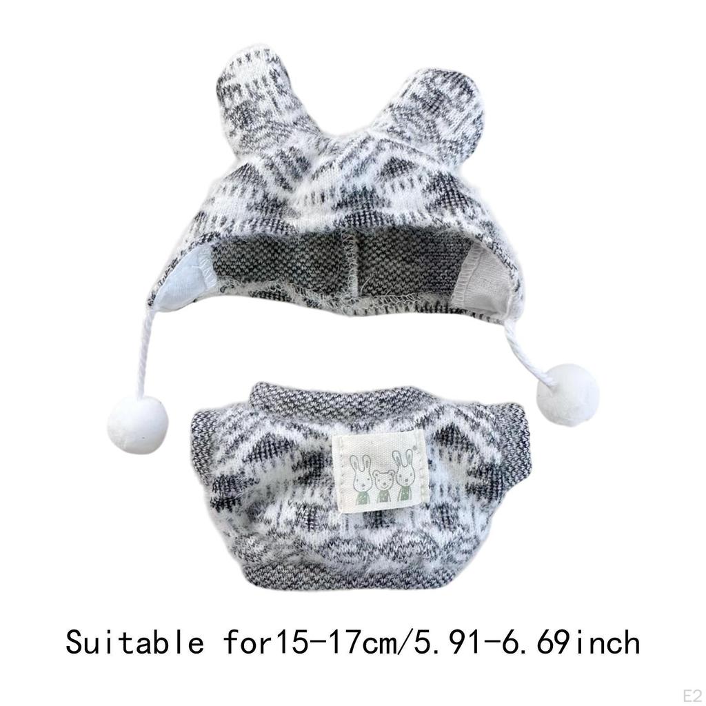 Кукольный свитер Удобная подвеска Съемная одежда для 15 см Серый
