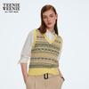 Teenie Weenie Women's Retro Fair Isle Stripe Knit Sweater Vest