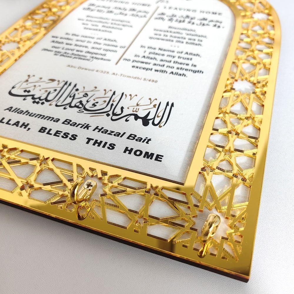 Decorative Acrylic Key Hanger Wall Mounted Arabic Key Holder Durable Key Hook Eid Al Adha Gift