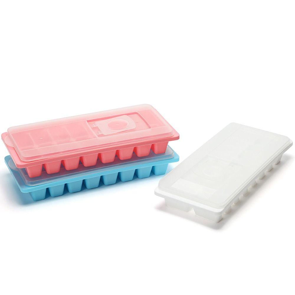 Plastic Reusable Kitchen DIY Ice Cube Box Ice Making Mould Ice Lattice Ice Storage Box