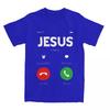Funny Jesus Calling for UnisexT Shirts Novelty Merch Vintage Short Sleeve Round Collar  Cotton Plus Size Clothes