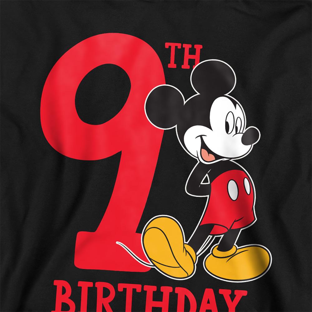 Disney Childrens/Kids Mickey Mouse Shirt 9th Birthday Pullover Hoodie