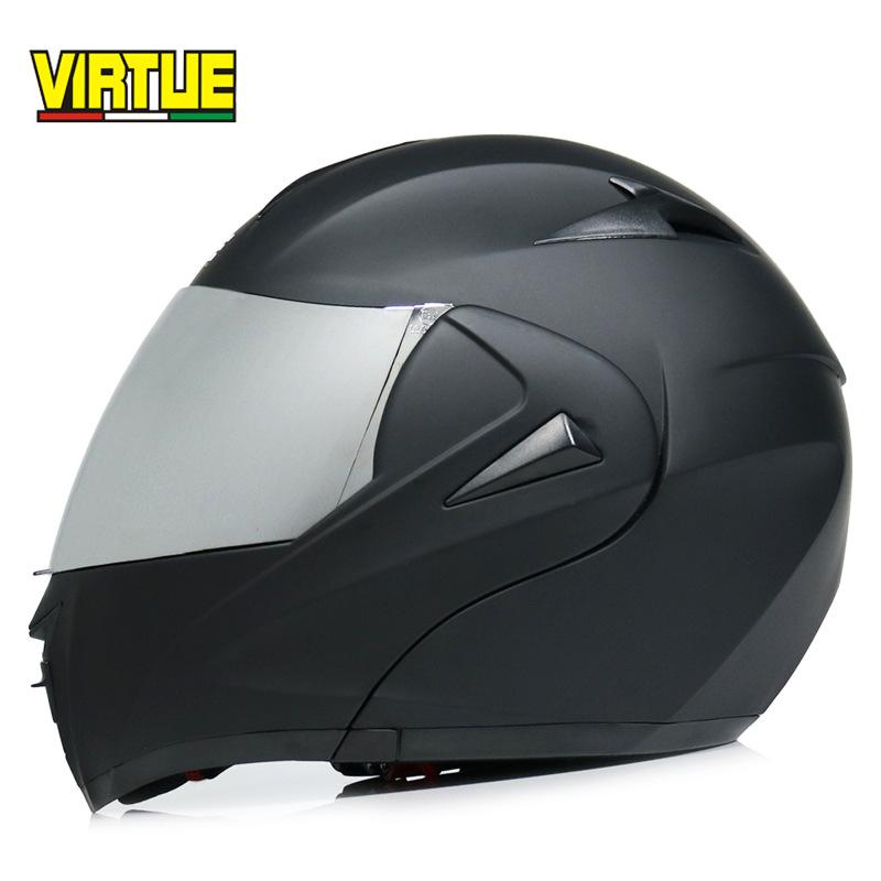 VIRTUE Motorsport Electric Non Motorcycle Helmet Men's Half Helmet Double Lens Full Helmet Running Helmet Carbon Fiber Pattern Road