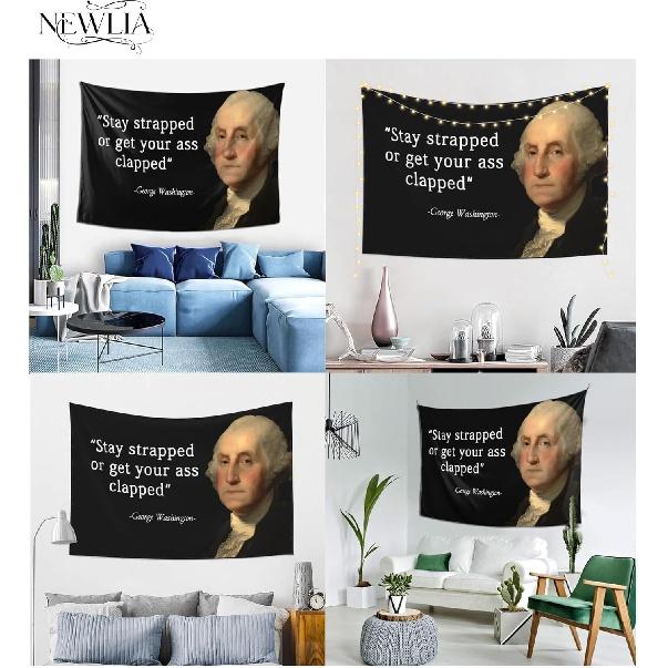 Stay strapped or get your ass clapped Flag 3×5 Ft Funny Flags Tapestries Polyester Banner with Four Grommets for College Dorm Room Wall Decor 36 *