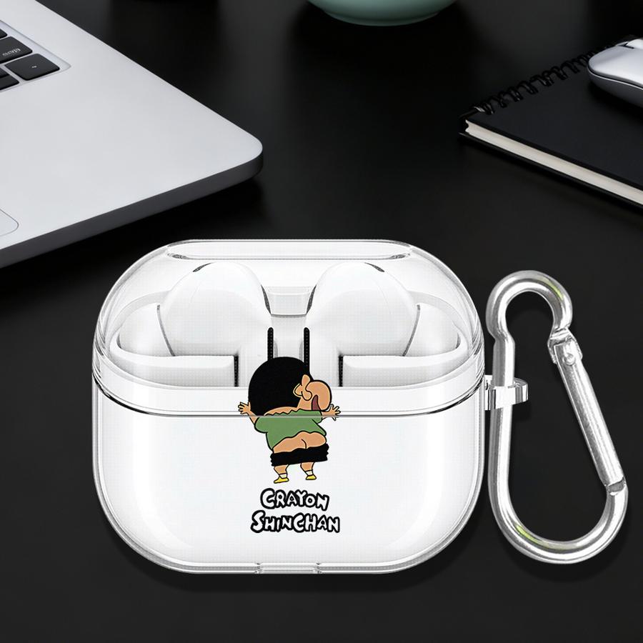 Anime Crayon ShinChan Case For Samsung Galaxy Buds 2Pro 3 FE Live 4Pro 4 Pro 2 3Pro Clear Earphone Cases Cover With Hook