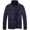 Spring and Autumn Men's Jacket Loose Top Casual Jacket Breathable Lightweight Trench Coat Standing Collar Solid Color Large Casual