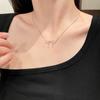 Simple Hollow Liquid Irregular Bow Pendant Necklace Female  Retro Clavicle Chain Party Gifts Jewelry Accessories