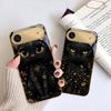 Фантастический черный кот Для IPhone 17Pro Max 16 17 Pro 15 Pro 14 13 Plus 12 Mini 11Pro Max XR 16E 17 Air Золотой стеклянный чехол для телефона