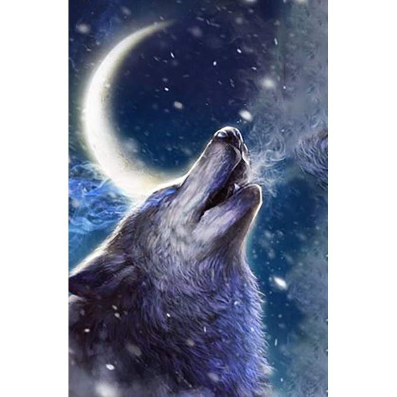 Diy волк 5D алмазная живопись полная круглая дрель смола мультфильм животных Алмазная вышивка набор крестиков домашний декор настенный художественный подарок