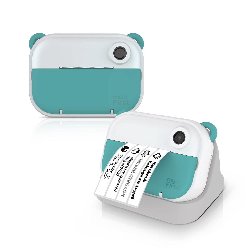 myFirst Camera Insta Home Digital Photo and Label Printer Edit Images with the Dedicated App Inkless Green Wi-Fi 3-in-1 Camera, Printer,