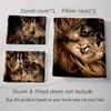 Lion family portrait Bedding, Duvet cover sets, Duvet covers, Pillowcases, Birthday gifts (1 * Duvet Cover 2 * Pillowcases, without duvet insert)