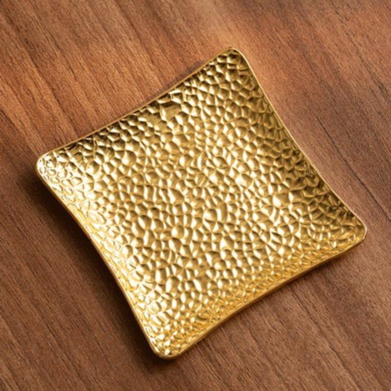 Metal Coaster Cup Holder Protect Heat Tray Coaster Copper Square Coaster Dining Table Holiday Decoration Resistant Cup Mat