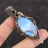 Кулон с Овайхи Голубым Опалом, Кулон, обернутый медной проволокой, Драгоценный камень, Ювелирное изделие ручной работы, Подарок для женщин, Кулон новейшего дизайна, Красивое медное украшение