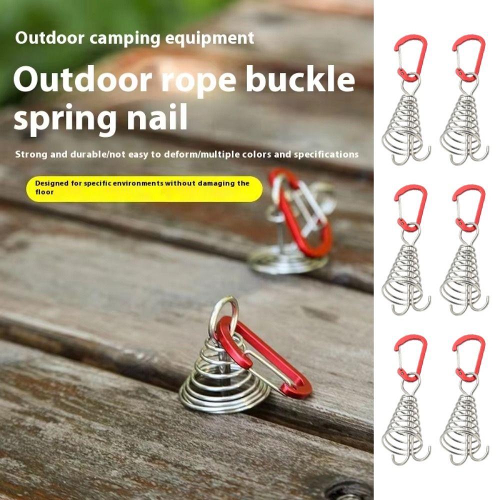 6Pcs Stainless Steel Tent Octopus Rope Buckle Aluminum Zinc Zinc Alloy Fixed Tent Rope Buckle Outdoor Camping
