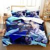 New Anime Game Yelan Genshin Impact Bedding Set Cartoon Anime Three-piece Set Adult Kid Bedroom Duvet Cover Sets 3D Kawaii Girls