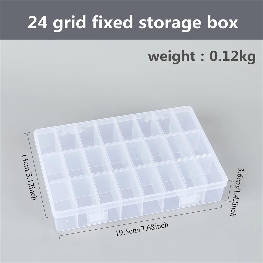 Practical 24 Grids Compartment Plastic Storage Box Jewelry Earring Bead