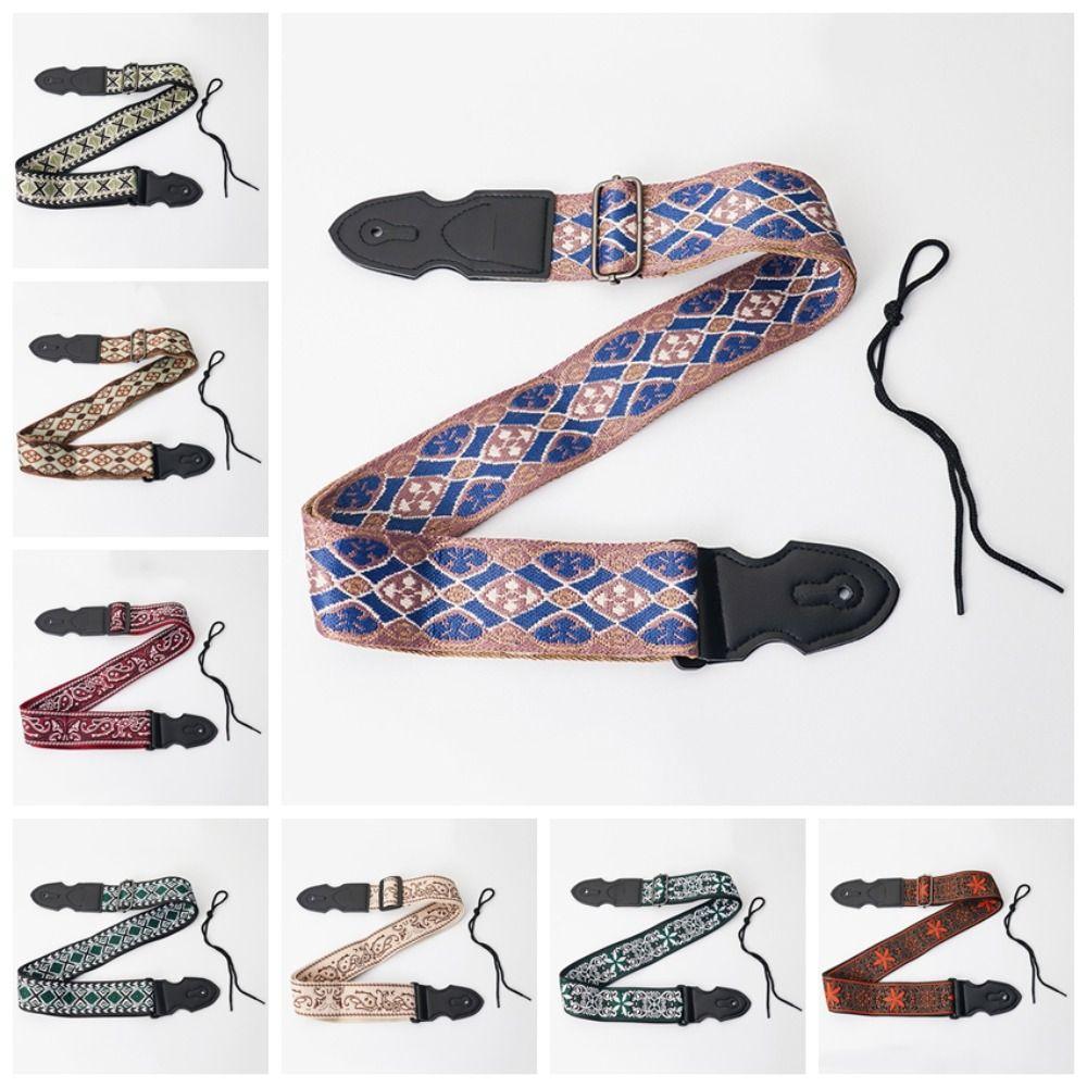 Vintage Electric Guitar Belts Ethnic Style Guitar Shoulder Belt Bass Belts Guitar Strap Bass