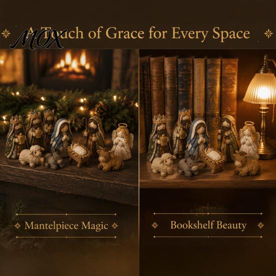 Diy Patchwork Nativity Scene Kit DIY Kit, Fabric Sewing Meaningful Handmade Christmas Gifts Religious Quilted Craft Set for Home Decoration