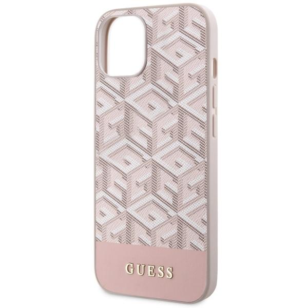 Etui do iPhone 14 Plus Guess GCube Stripes MagSafe Różowe