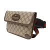 Gucci Поясная сумка серии Neo Vintage, тисненый логотип с эффектом старения, принт «старые цветы» по всей поверхности, украшение в виде головы тигра, полосатый плечевой ремень, холст