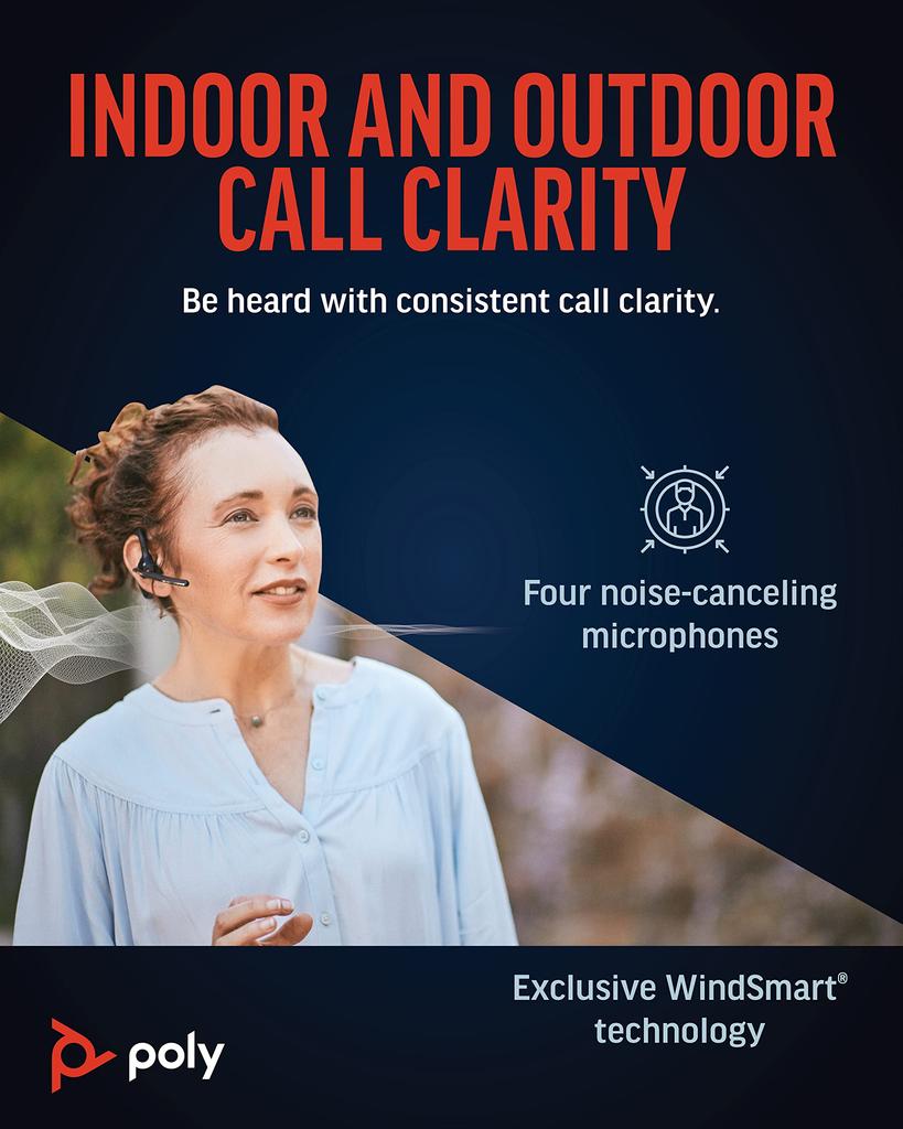 Poly Voyager 5200 UC Bluetooth Wireless One монофонические наушники для ПК BT700 Специальный зарядный чехол с шумоподавлением Совместимость с ПК и 2 года