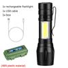 Portable Mini LED Flashlight XPE COB Flashlight with 3 Modes Rechargeable Zoom Flashlight Light Waterproof Camping Light