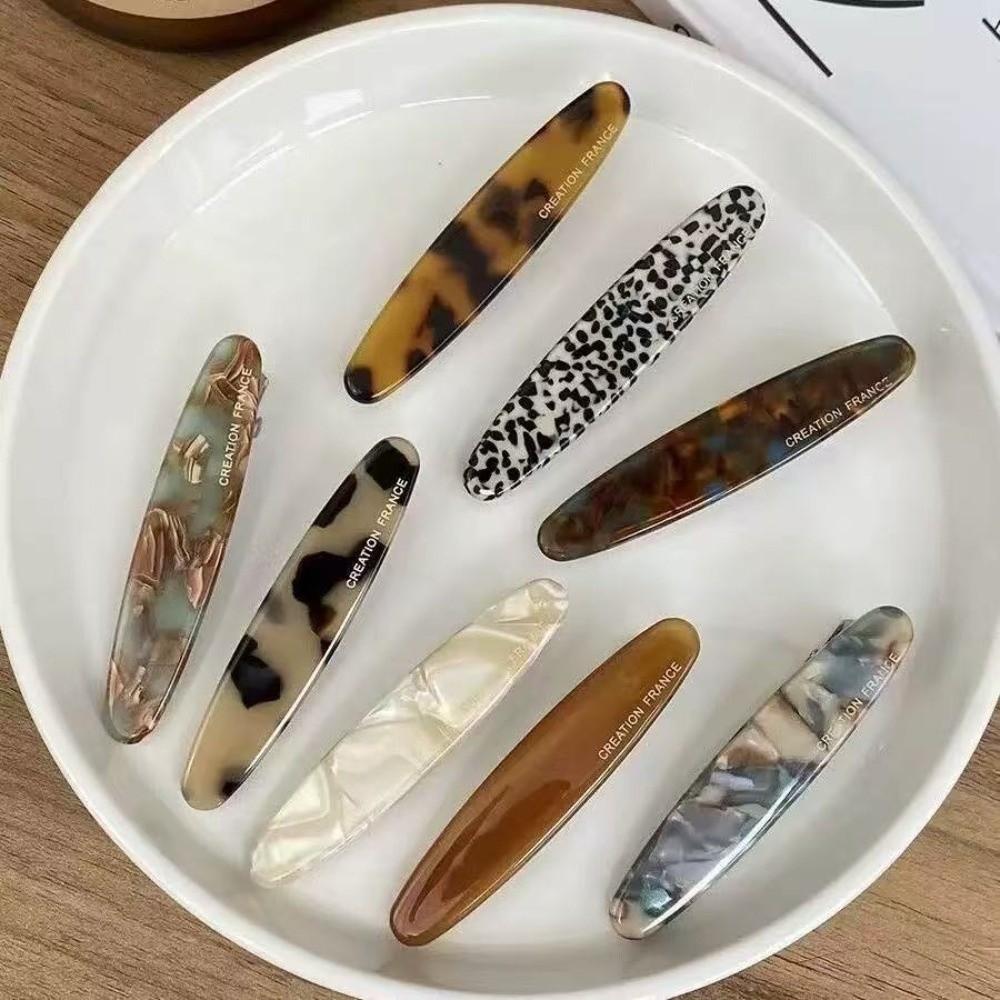 8 Pcs/Set Luxury Bangs Barrettes Colorful Duckbill Clip Fashionable Side Clip Hairpin for Women