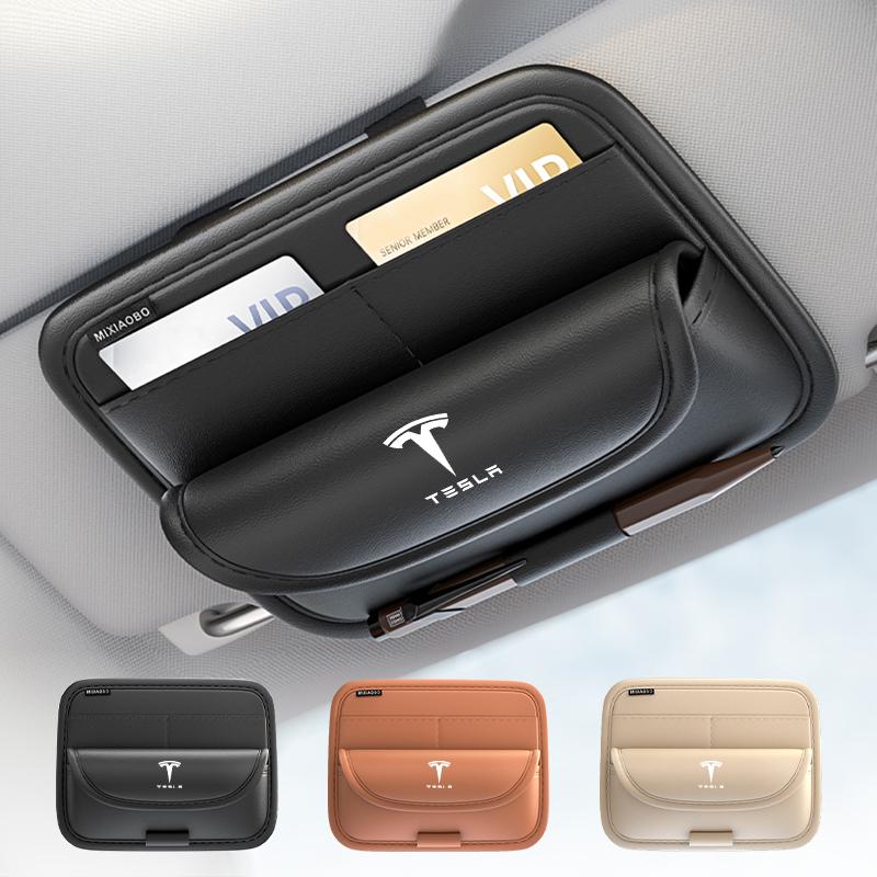 ALO1 Car Valve Glasses Box Sun Visor Glasses Holder Sunglasses Case For Tesla Model 3 Y S X 2021 Roadster Cybertruck Juguete