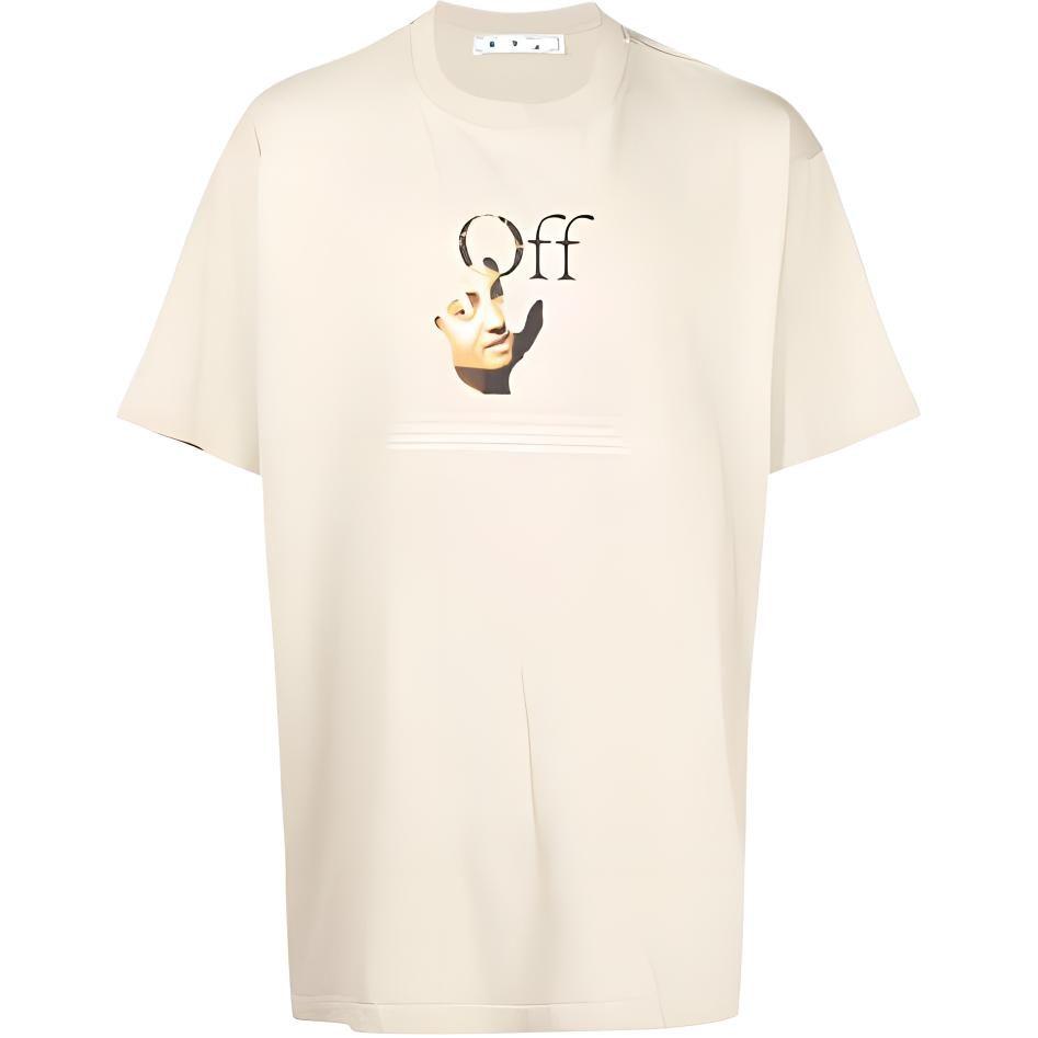 OFF WHITE Футболки Серия Динозавры Мужские Коричневый Круглый вырез Умеренный OMAA038F21JER0071784
