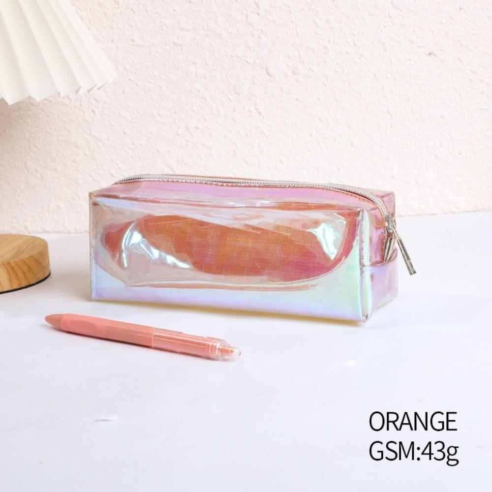 TPU Pencil Case Shiny Transparent Stationery Pouch Durable Pen Bag Gift