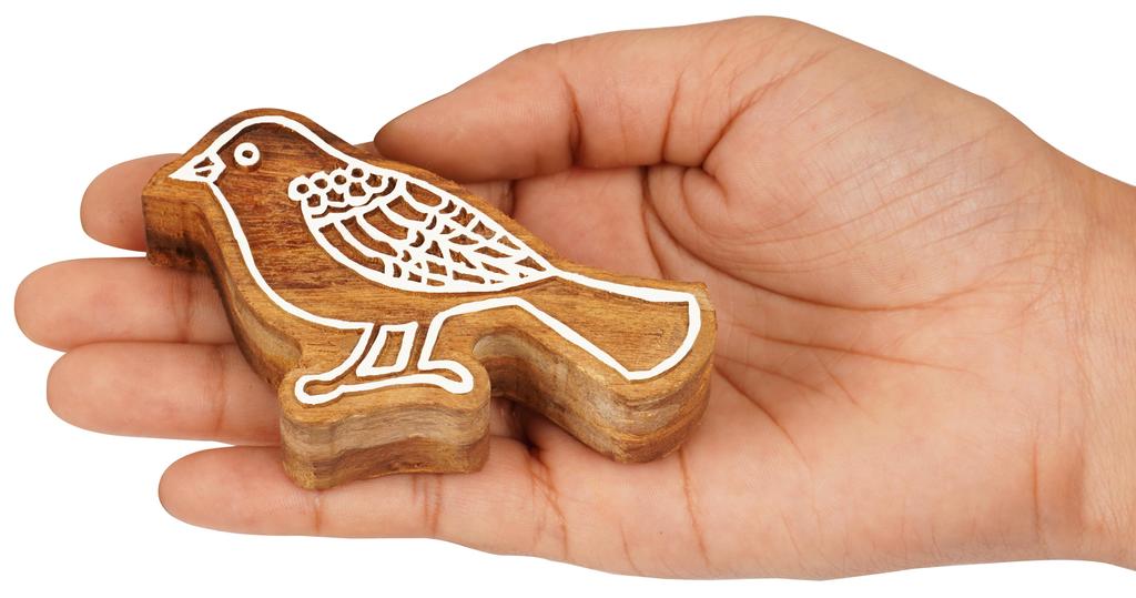 IBA Indianbeautifulart Текстильный печатный блок птица ручная резьба деревянный штамп дерево