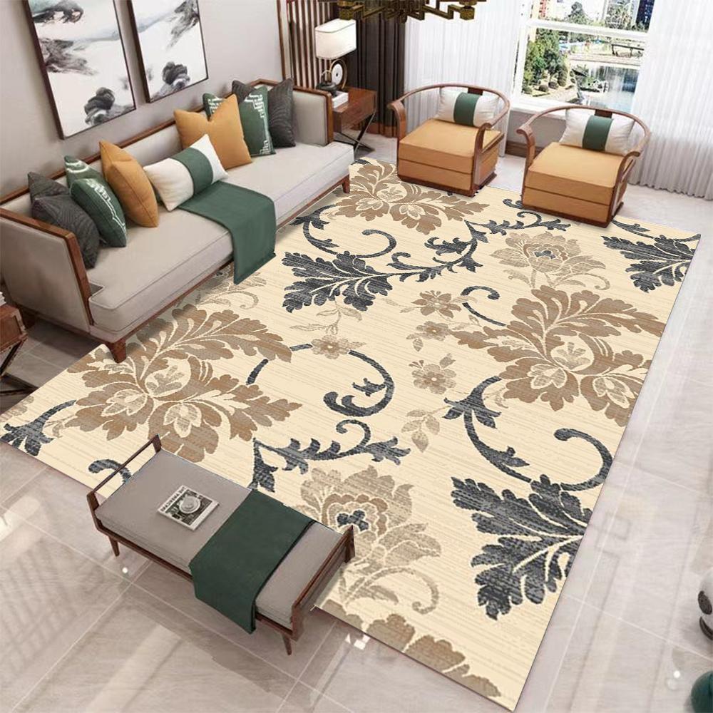 Beige Ethnic Style Floor Mat Artistic Sense Bedroom Carpet Soft Living Room Mat Farmhouse Living Room Entrance Non Slip Carpet