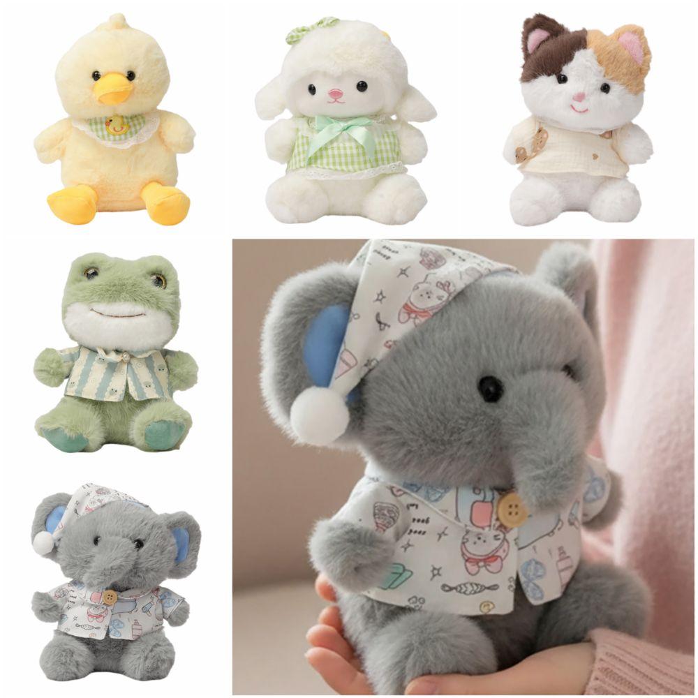 Sheep Elephant Cartoon Animal Plush Doll Frog Duck Cat Plush Toy Kawaii Stuffed Animal Doll Gift