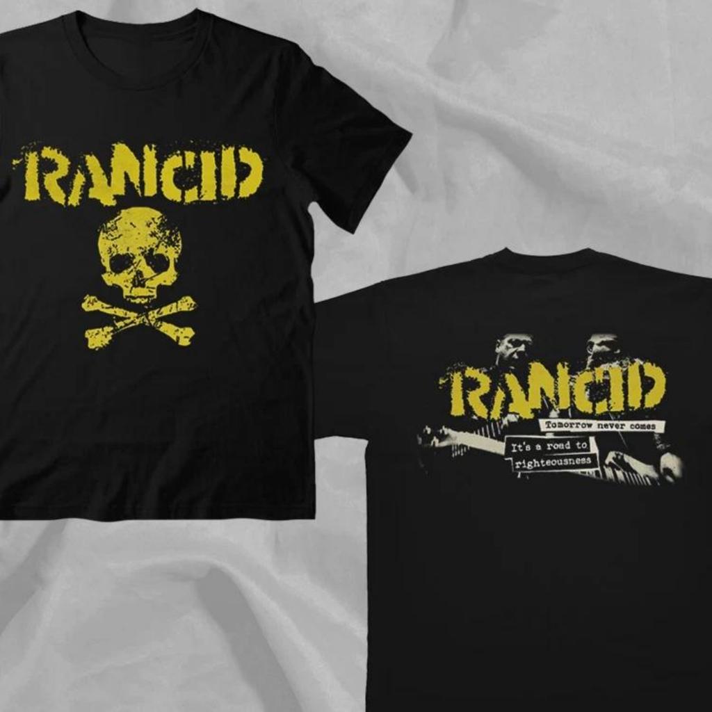 Rancid 90-х Панк-рок группа Ретро Черная Двусторонняя Футболка Высококлассная Роскошь для Мужчин и Женщин Топ Y2k 2026 Лето