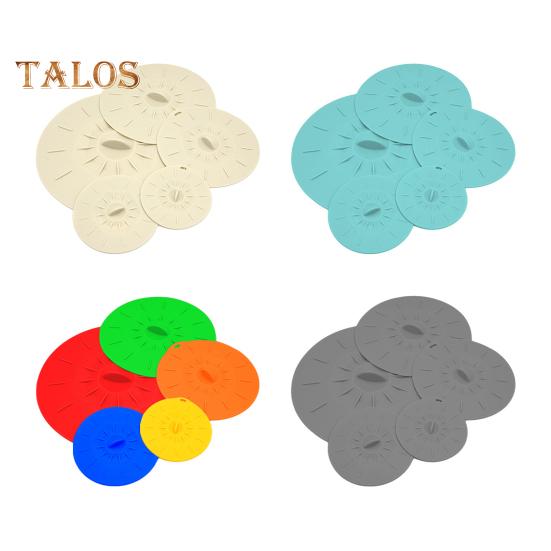 5 шт. силиконовых крышек для еды, герметичные многоразмерные крышки для мисок, кастрюль, сковородок, термостойкие крышки для сковородок, безопасные для микроволновой печи