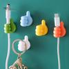 10Pcs Colorful Silicone Thumb Wall Hooks Strong Adhesion Cable Clip Rust-proof Key Hangers Desktop Storage Hook