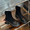 High-end Small Short Boots Women's New Autumn and Winter Muffin Thick-soled High-heeled Thin Retro Boots Martin Boots