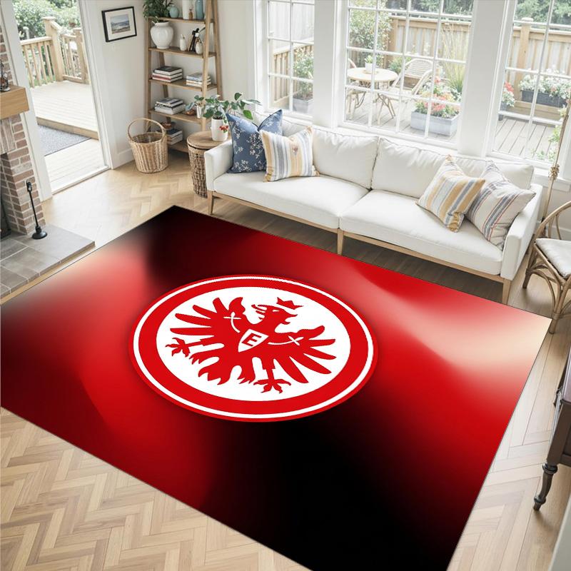Eintracht Frankfurt Football Design Crystal Velvet Carpet Cozy Non?Slip Printed Rug For Bedroom Living Room Entrance