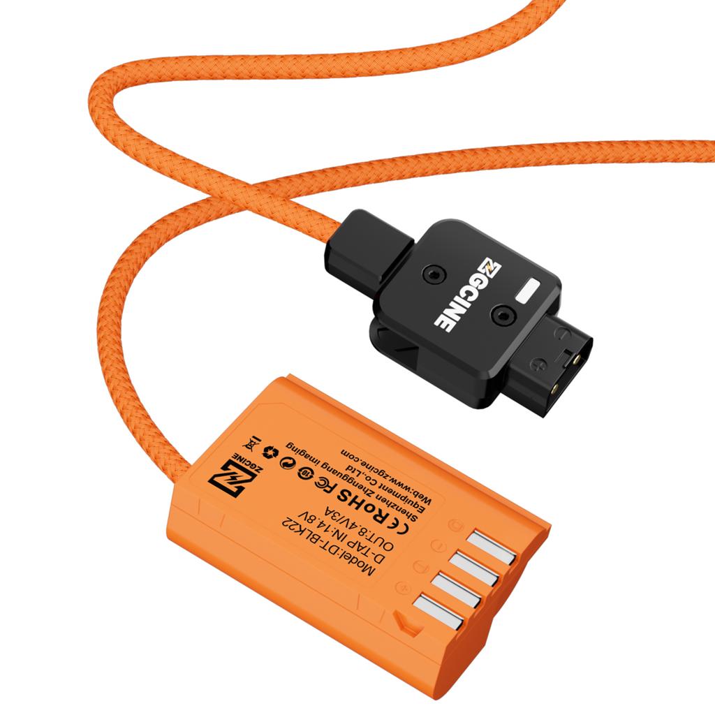 ZGCINE DMW BLK22 Dummy Battery with D Tap Connector Power Cable 60cm Long D Tap To DMW BLK22 Dummy Battery Replacement