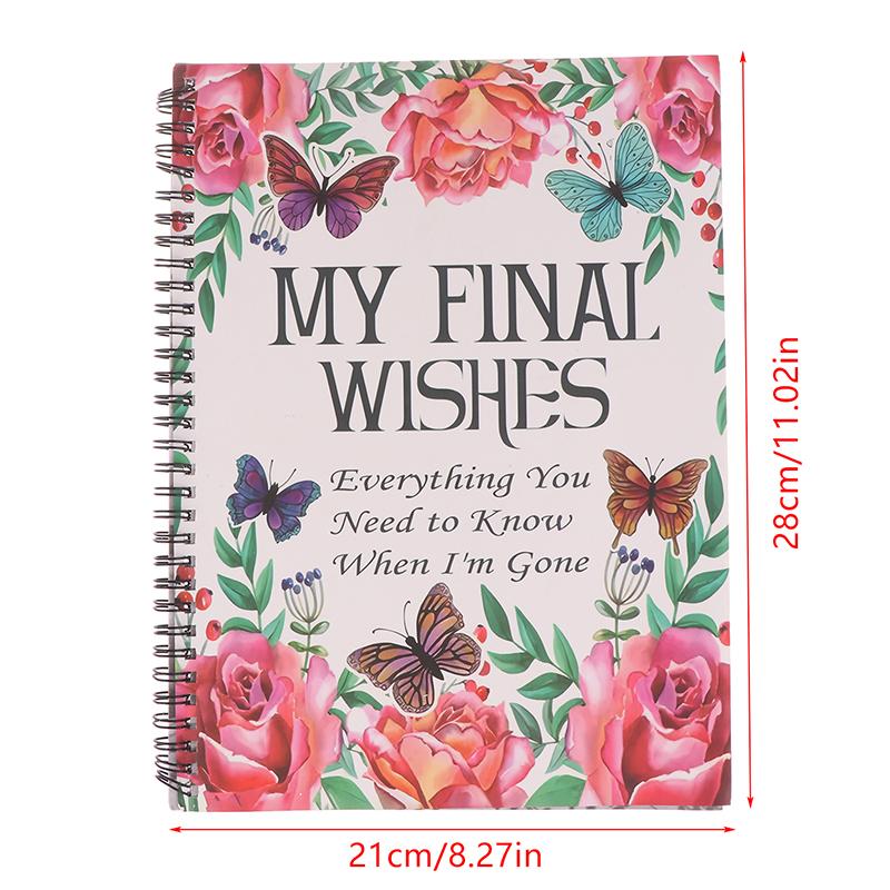 Планировщик моих последних желаний: Все, что вам нужно знать, когда меня не станет. Подробная информация о моих счетах, вещах и желаниях.