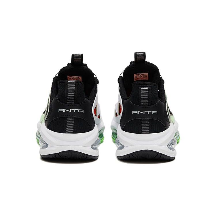 Anta Durable Low-Top Kids Running Shoes Kids Sneaker White Black Green 312226990A-5