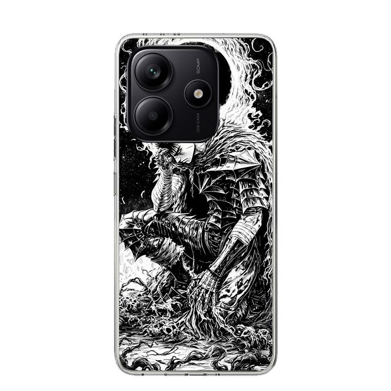 Черно-белый Чехол для телефона G-Guts B-Berserks Для Xiaomi Redmi Note 15 14 13 12S 12 Pro Plus 11S 11E 11 11T 10S 10 Искусство Мягкий Узор C