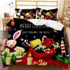 Super Soft Comfortable 3d Bedding Set Happy Christmas Reactive Print Snowflake Deer Duvet Set King Size Merry Christmas Bed Set