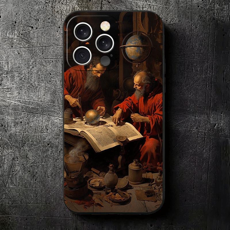 Эстетика Возрождения Искусство Живопись Мягкий Чехол для Телефона для iPhone 16 16E 17 Air 15 Pro Max 14 Plus 13 Mini 11 12 7 Черный Защитный Задний Чехол