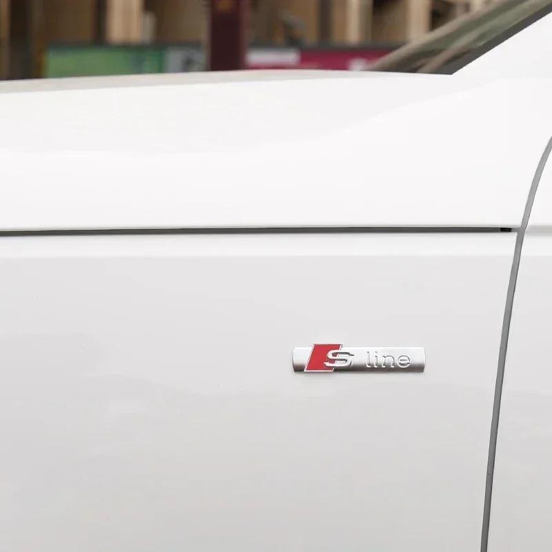 3D Metal Car S LINE Emblem Sticker Badge Decal Decoration For B Sline S6 S7 SQ5 SQ7 A3 A4 A5 A6 A7 A8L Q3 Q4 Q5 Q6 Q7 Q8 TT