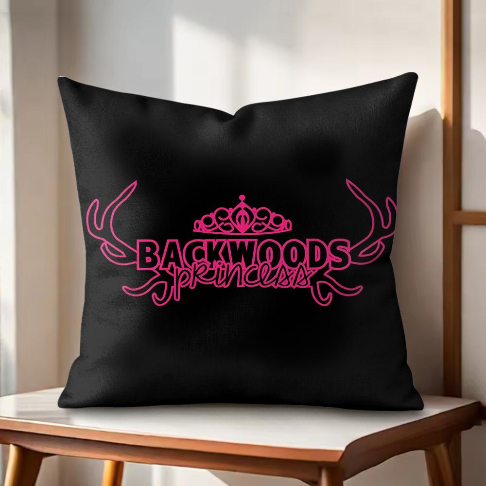 Classic BBackwood Cushion Cover Natural Linen Organic Fabric DoubleSided Printing Couch Pillow Covers Home Decor