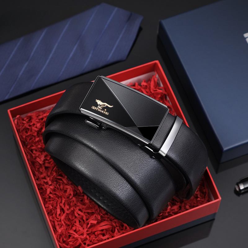 Ремни для мужчин Высококачественные автоматические пряжки Ремни из коровьей кожи Подарочные ремни