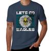 Lets Go Eagles Washed And Worn Look Tshirt All Weather Casual Short Sleeve